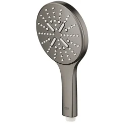 Grohe Douchette 3 jets Rainshower smartactive 130 Hard Graphite Brossé* Pommeau De Douche, Flexible Et Barre De Douche