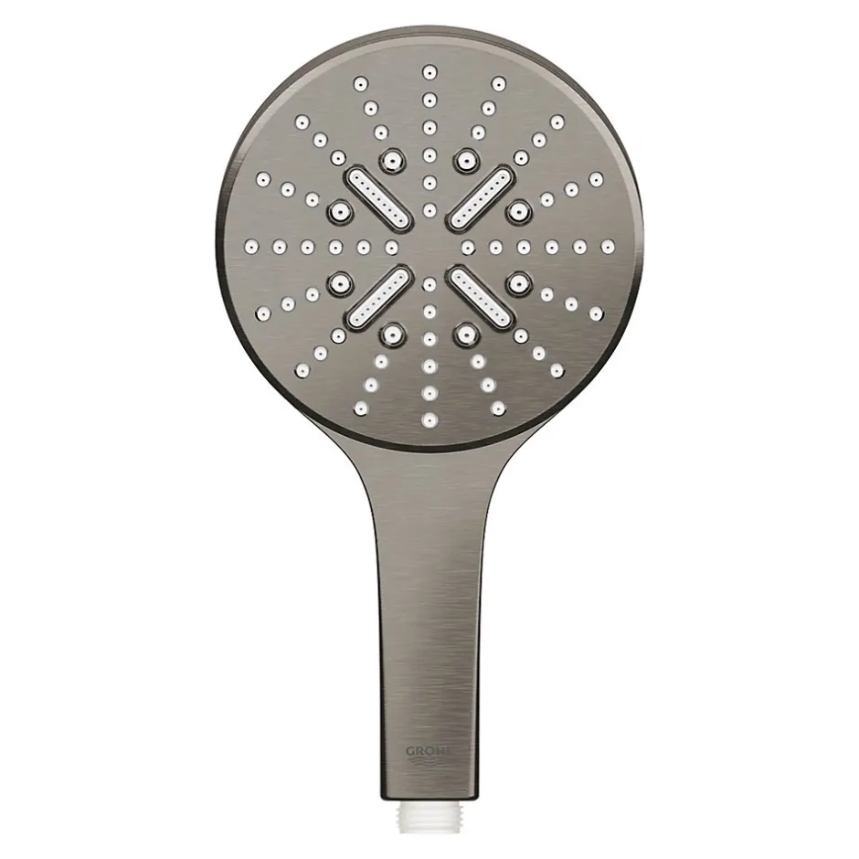 Grohe Douchette 3 jets Rainshower smartactive 130 Hard Graphite Brossé* Pommeau De Douche, Flexible Et Barre De Douche