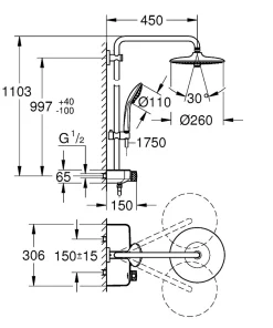 Grohe Euphoria SmartControl System 260 Mono Colonne de douche thermostatique (G-26509000)