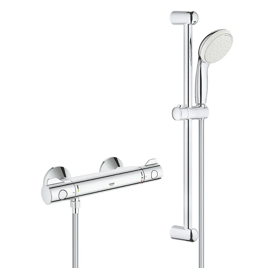 Grohe Grohtherm 800 Mitigeur thermostatique douche 1/2" avec ensemble de douche, Chrome (34565001)