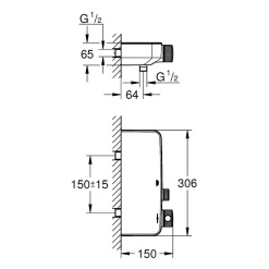Naturel Grohe Grohtherm SmartControl Mitigeur thermostatique Douche (34719000)
