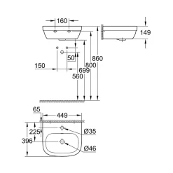 Grohe Lave-mains Euro Ceramic 45 cm technologie PureGuard blanc alpin* Lavabo