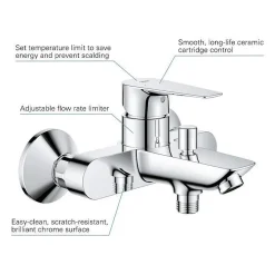 Grohe Mitigeur bain douche Start Edge Chromé