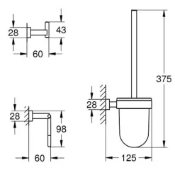 Grohe Pack WC à poser Bau Ceramic quickfix + Accessoires salle de bain Essentials Cube* Wc À Poser