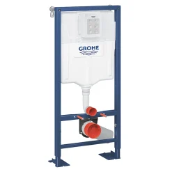 Grohe Pack WC Bati support autoportant + WC SAT sans bride + Abattant Soft close + Plaque chrome (Autoportant-Infinitio-1)