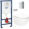 Grohe Pack WC Bâti-support Rapid SL + WC SAT Tornado sans bride + Abattant SoftClose + Plaque chrome (RSLTORNADO1)