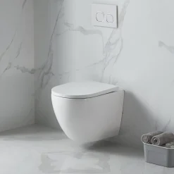Grohe Pack WC Bâti-support + WC sans bride Tornado Quiet SAT Fusion + Abattant softclose + Plaque Chrome