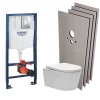 Grohe Pack WC Rapid SL + cuvette sans bride SAT, fixations cachées + plaque Skate chrome + Set habillage(RapidSL-SATrimless-sabo)* Wc Suspendu