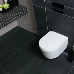 Grohe Pack WC Rapid SL + Cuvette sans bride SAT, fixations invisibles + Plaque Noir mat (RapidSL082-SATrimless-KF0)
