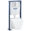 Grohe Pack WC suspendu sans bride Essence + abattant + plaque chromée + bâti