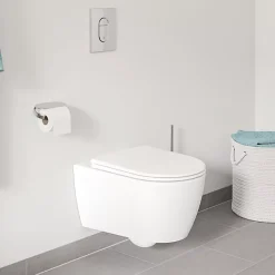 Grohe Pack WC suspendu sans bride Essence + abattant + plaque chromée + bâti