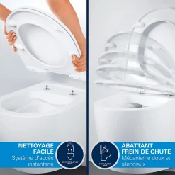 Grohe Pack WC suspendu Start Round caréné sans bride, abattant frein de chute déclipsable* Wc Suspendu