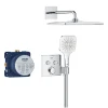 Grohe Precision SmartControl Set de douche encastrée façade thermostatique + Douche de tête + Douchette 3 jets, chrome (G34876000)