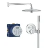 Grohe Precision SmartControl Set de douche encastrée avec façade thermostatique + Douche de tête + Douchette, chrome (G34878000)* Colonne De Douche Sans Robinetterie