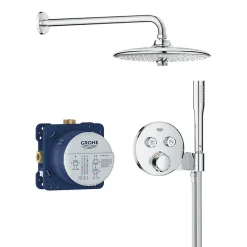 Grohe Precision SmartControl Set de douche encastrée avec façade thermostatique + Douche de tête + Douchette, chrome (G34878000)* Colonne De Douche Sans Robinetterie