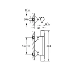 Grohe PRECISION START mitigeur de douche thermostatique 1/2" (G-345942430)* Robinet De Douche