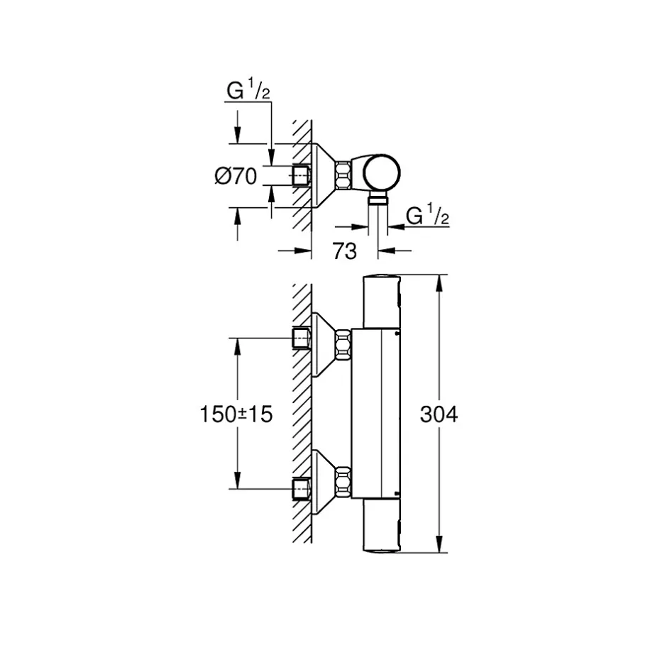 Grohe PRECISION START mitigeur de douche thermostatique 1/2" (G-345942430)* Robinet De Douche