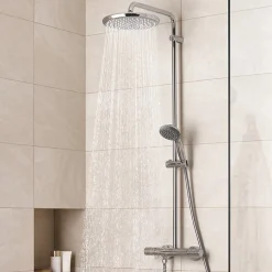 Grohe Quickfix Colonne de douche thermostatique XXL Round 250 + Douchette 2 jets, Chrome (26816022)* Colonne De Douche Hydromassante