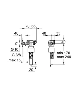 Grohe Robinet flotteur - Bâti-support rapid SL 37095000* Chasse D'Eau
