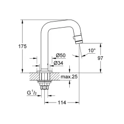 Grohe - Robinet universel sur colonnette* Robinet Lave-Mains