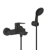 Grohe Set de douche mitigeur Bain/douche 1/2"+ Douchette 2 jets + support mural + Flexible 1750 mm, noir mat* Robinet De Baignoire