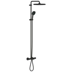 Grohe Vitalio Comfort 250 colonne de douche thermostatique bain/douche + douche de tête + douchette à main, noir mat (G269842431)* Colonne De Douche Hydromassante