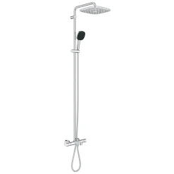 Grohe Vitalio Comfort 250 Colonne de douche avec mitigeur thermostatique + Douche de tête + Douchette 2 jets, chrome (G26984001)