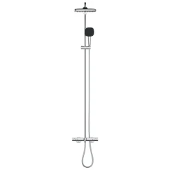 Grohe Vitalio Comfort 250 Colonne de douche avec mitigeur thermostatique + Douche de tête + Douchette 2 jets, chrome (G26984001)
