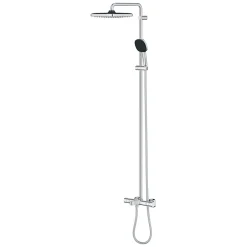 Grohe Vitalio Comfort 250 Colonne de douche avec mitigeur thermostatique + Douche de tête + Douchette 2 jets, chrome (G26984001)