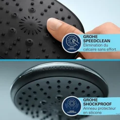 Grohe Vitalio Comfort 110 Set de douche avec support mural + Douchette 2 jets, chrome (G26399001)