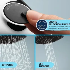 Grohe Vitalio Comfort 110 Set de douche avec support mural + Douchette 2 jets, chrome (G26399001)