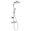 Hansgrohe Colonne de douche avec mitigeur thermostatique + Douche de tête Crometta E 240 + Douchette 2 jets + Porte savon
