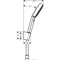 Hansgrohe Ecostat Mitigeur thermostatique douche + Douchette à main XXL 105mm 3 jets, Flexible de douche 125cm, support mural