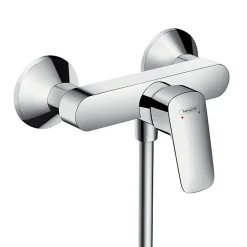 Hansgrohe Ensemble de douche Logis Mitigeur mural + Douchette 2 jets avec Barre 65cm + Flexible, Chrome (71600000-Vernis)* Colonne De Douche Sans Robinetterie