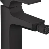 Hansgrohe Metropol Mitigeur bidet poignée manette, bonde Push-Open, Noir mat (32520670)