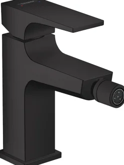 Hansgrohe Metropol Mitigeur bidet poignée manette, bonde Push-Open, Noir mat (32520670)