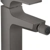 Hansgrohe Metropol Mitigeur bidet poignée manette, bonde Push-Open, Noir Chromé brossé (32520340)* Robinet De Bidet