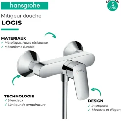 Hansgrohe Mitigeur de douche chromé Logis 71600000* Robinet De Douche