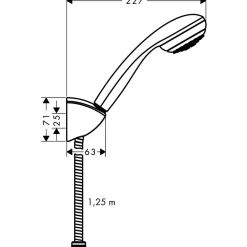 Hansgrohe Porter Ensemble support mural et douchette avec flexible de douche 125 cm (27576000)* Pommeau De Douche, Flexible Et Barre De Douche