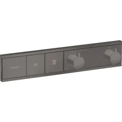 Hansgrohe RainSelect Module thermostatique encastré noir chromé brossé avec 2 fonctions (15380340)* Colonne De Douche Sans Robinetterie
