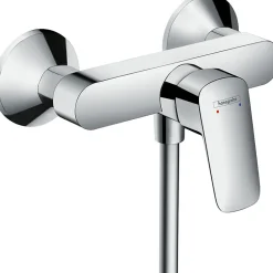 Hansgrohe Set de douche Mitigeur Logis + Douchette à main 1 jet + Flexible + Support mural, Chrome (71600000-PORTER)