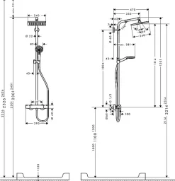 Hansgrohe Showerpipe Crometta E 240 Set de douche 1 jet, Chrome