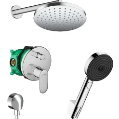 Hansgrohe Vernis Blend Pulsify Set de douche tout en 1 avec Douche de tête 205 XXL + Douchette 3 jets Performance