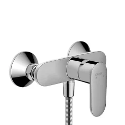 Hansgrohe Vernis Blend Set de douche mitigeur + Douchette à main 2 jets + Barre 65cm, Chrome (71640000-Vernis)