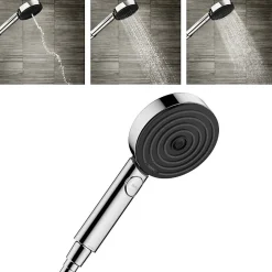 Hansgrohe Vernis Blend Set Mitigeur de douche + Douchette à main XXL 105mm 3 jets + Flexible de douche 125cm, support mural