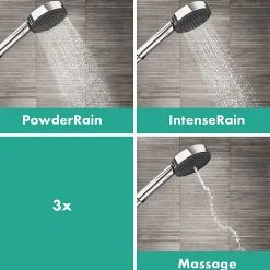 Hansgrohe Vernis Shape Pulsify Set de douche encastré tout en 1 avec douche de tête 230 XXL + Douchette 3 jets Performance* Colonne De Douche Sans Robinetterie