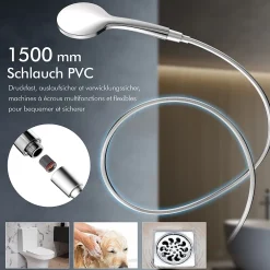 Homelody Colonne de Douche Thermostatique avec Tablette 110 x 350 mm, Tête de Douche 12 pouces Ultra-Slim, Douchette & Sortie
