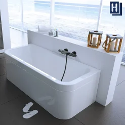 Homelody Robinet de Baignoire Thermostatique Noir, Design Cascade, Sécurité Anti-brûlure, Laiton* Robinet De Baignoire
