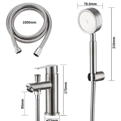Homelody Robinet Salle de Bain Mitigeur de Douche avec Pommeau et Flexible Kit de Robinet Monotrou à Double Usage* Robinet Lavabo Et Vasque
