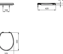 Ideal Standard ASTOR - Abattant et couvercle 370x525 mm (W302601)* Abattant Wc